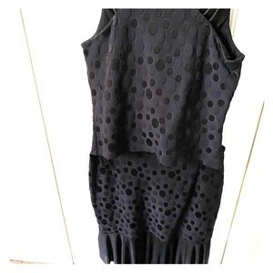 Linda Segal Black Polka Dot skirt set.